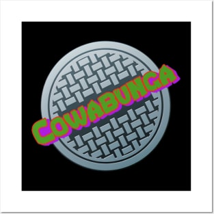 Cowabunga Manhole Cover Posters and Art